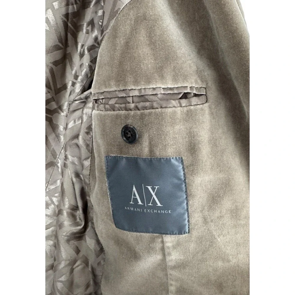 AX Armani Exchange Men's Green Velvet Collared Suit Blazer Jacket Size 40 R